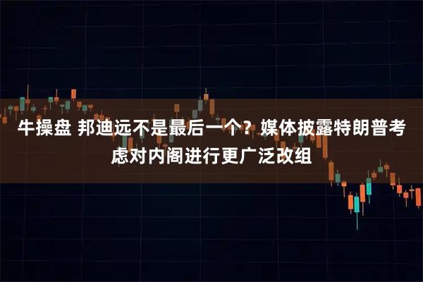 牛操盘 邦迪远不是最后一个？媒体披露特朗普考虑对内阁进行更广泛改组