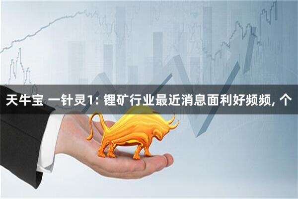 天牛宝 一针灵1: 锂矿行业最近消息面利好频频, 个